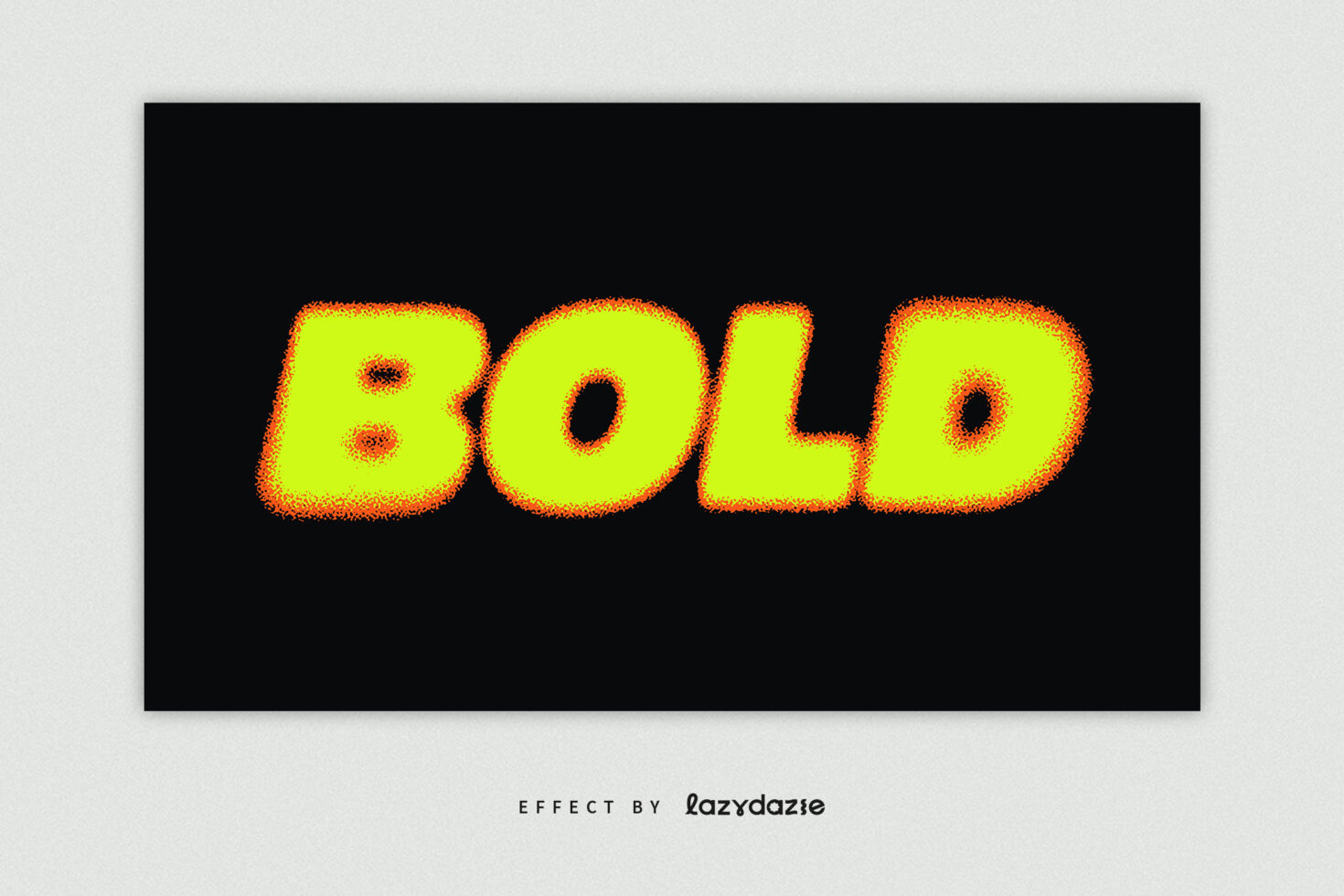 Bold text in lime yellow with orange pixelated flame effect on black