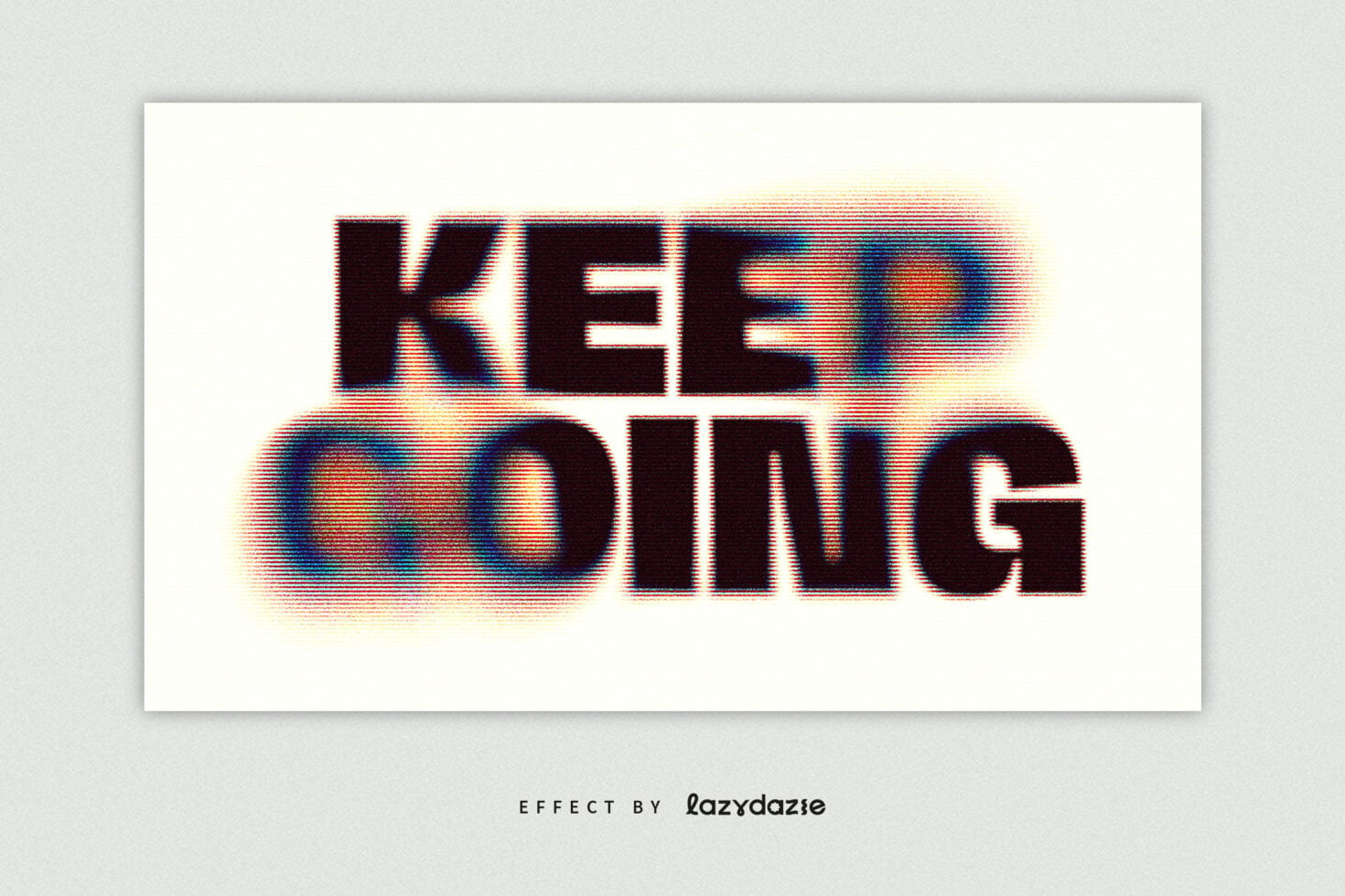KEEP DIGGING text with RGB chromatic aberration glitch effect