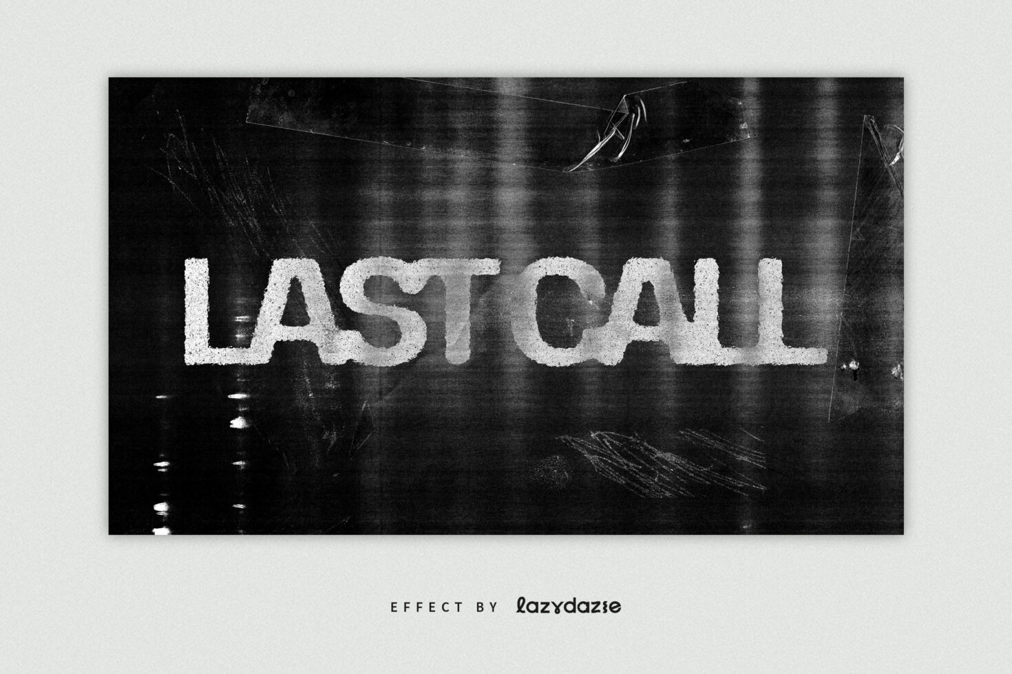 LAST CALL white rough gritty text on dark distressed grunge background