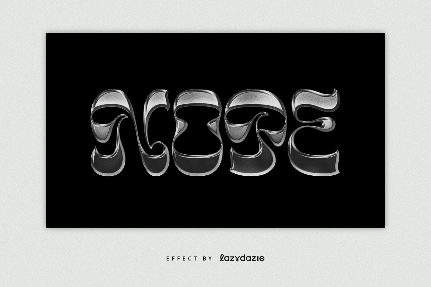 Liquid chrome 3D letters with metallic silver finish
