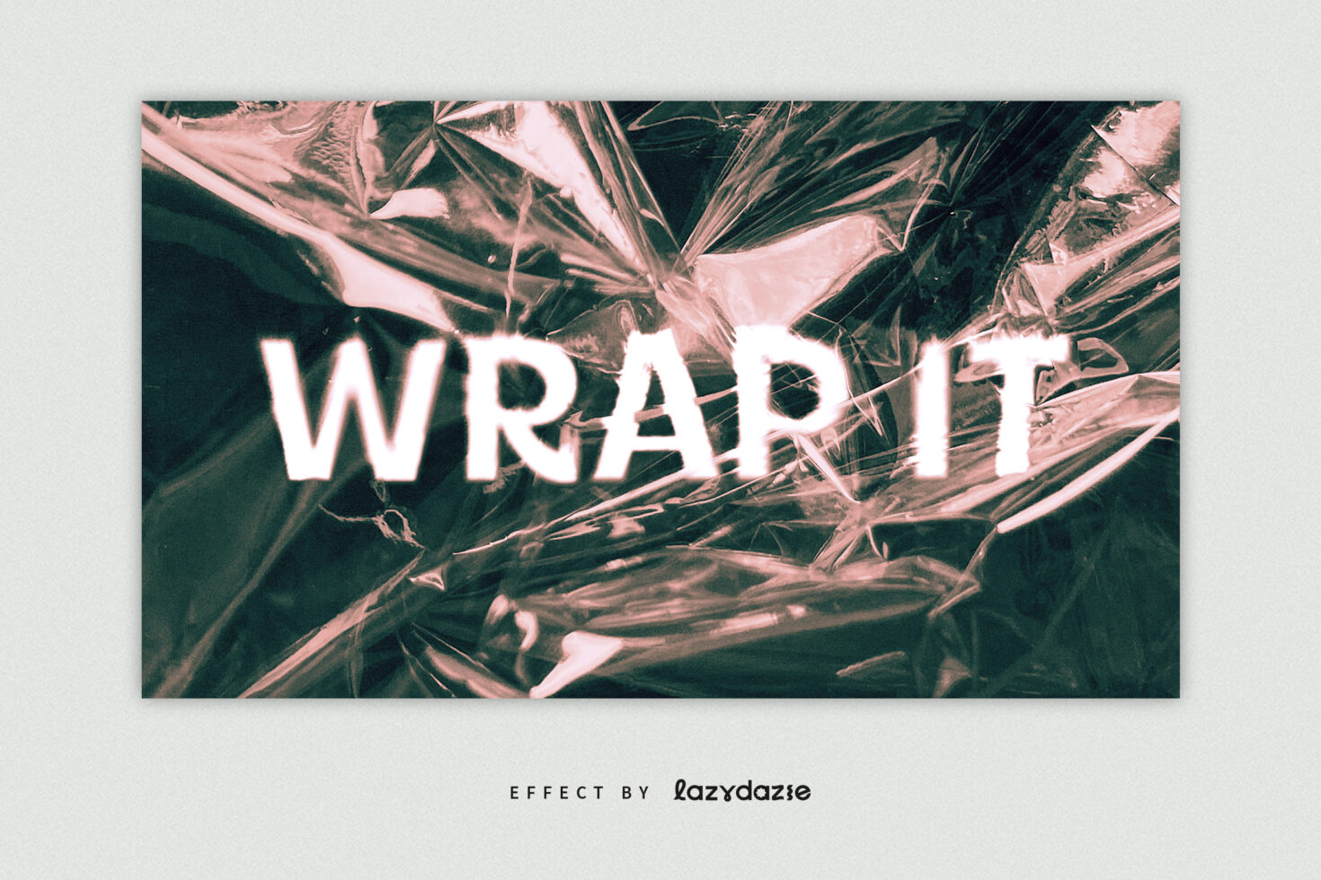 Organic plant leaf background with white WRAPIT text overlay