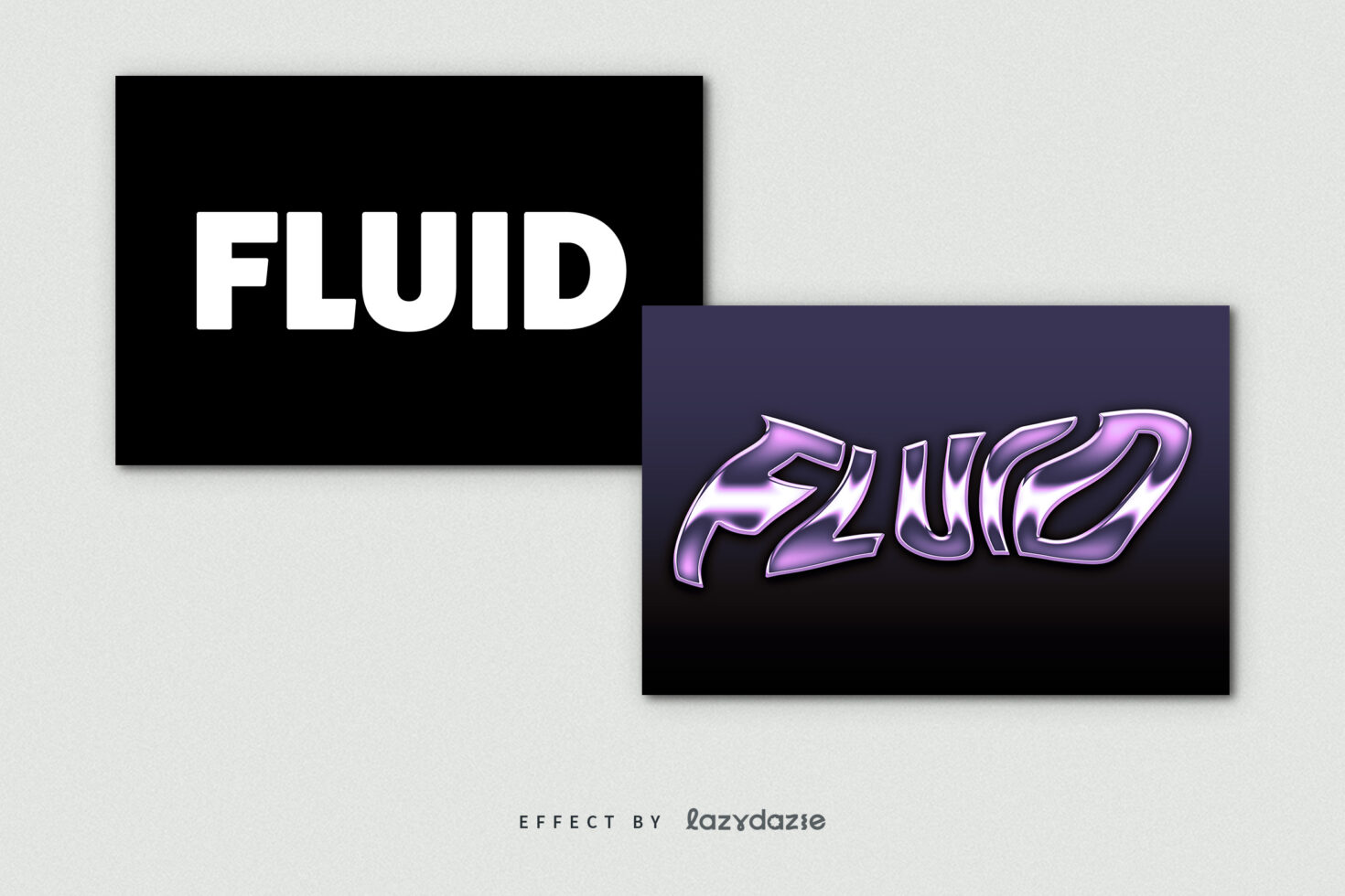 Two-part layout with flat white type plus matching 3D neon effect text