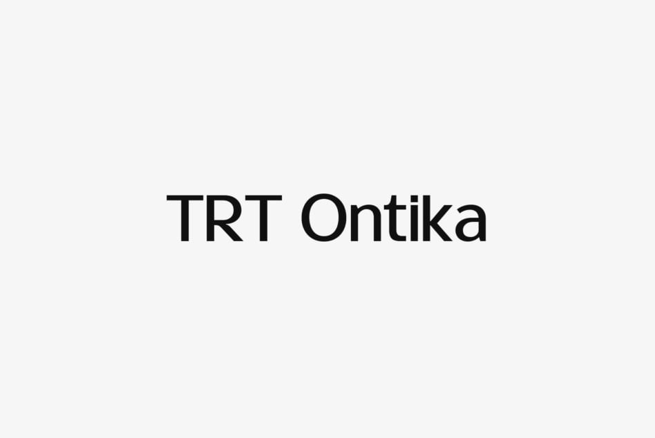 TRT Ontika serif typeface sample in black text on light background