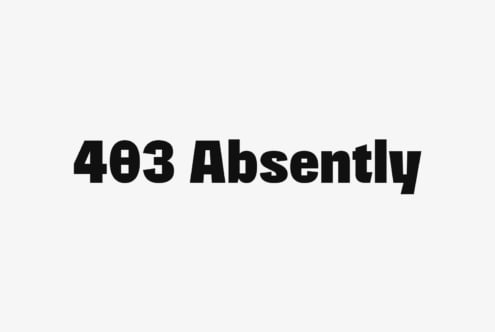 Bold sans serif typography reading 403 Absently on plain background