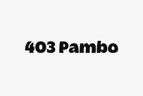 403 Pambo text in bold black font on light background