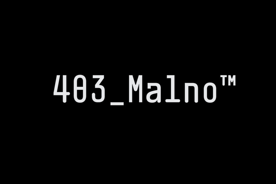 White monospace typeface name on black background with registered trademark symbol