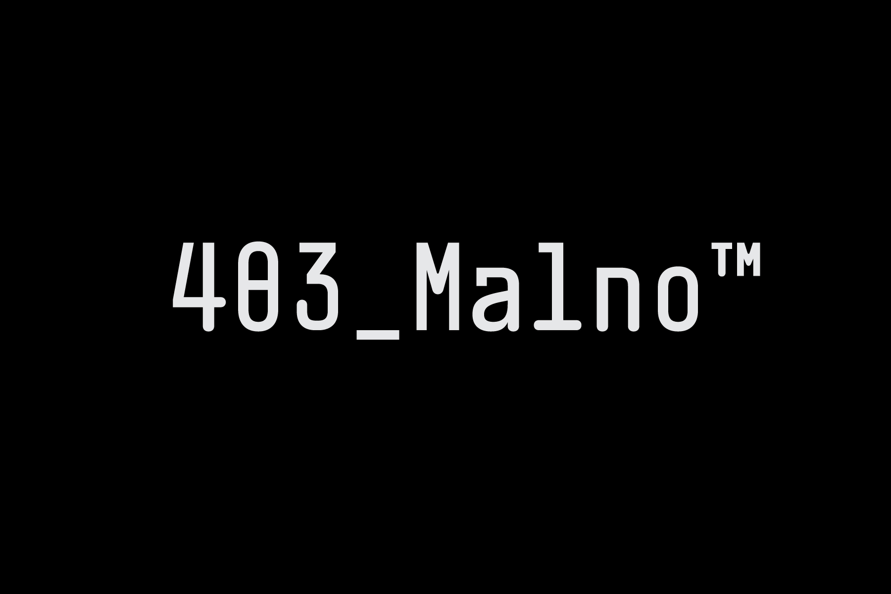 White monospace typeface name on black background with registered trademark symbol