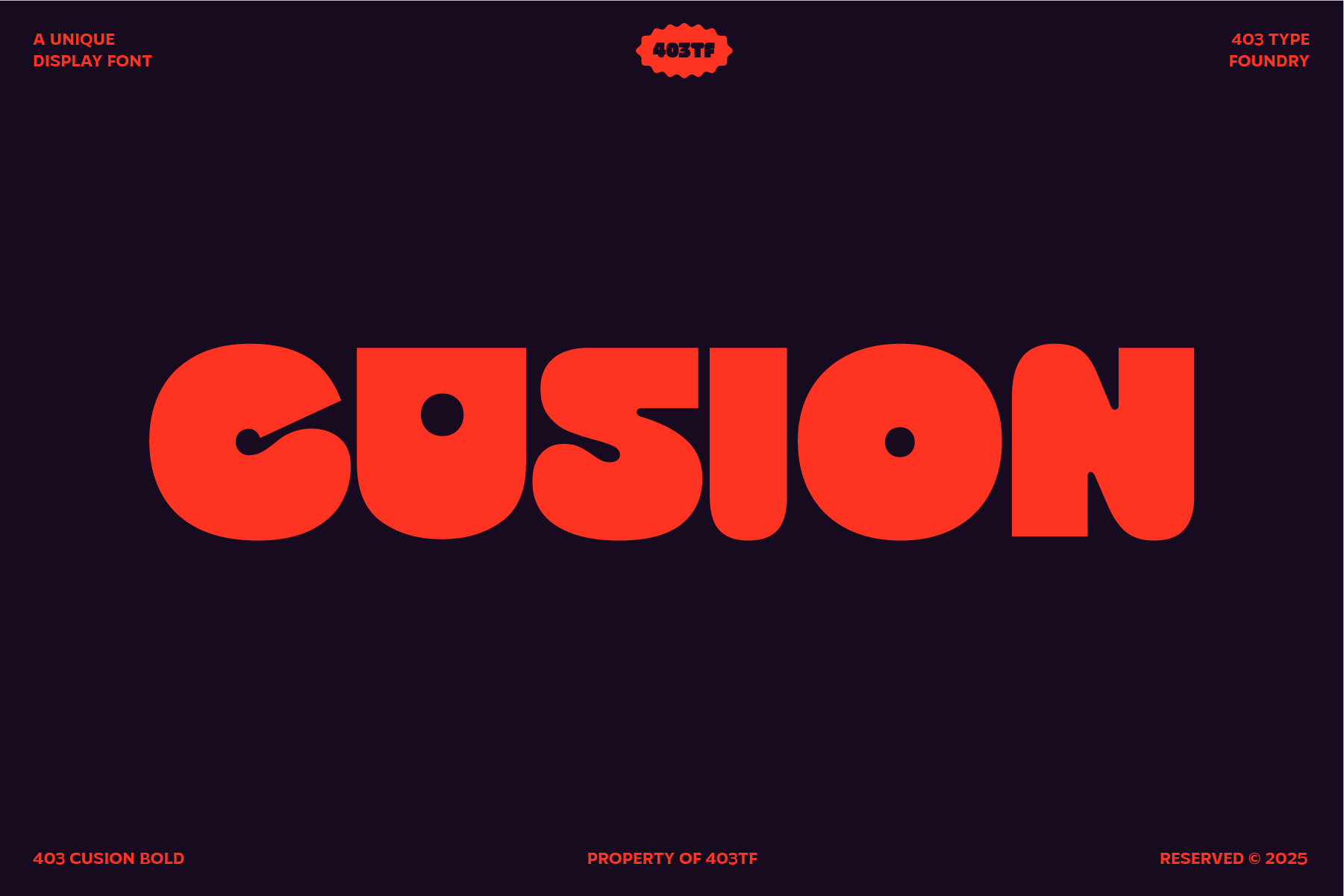 Word Gusion in bright red on dark background with 403TF logo overhead