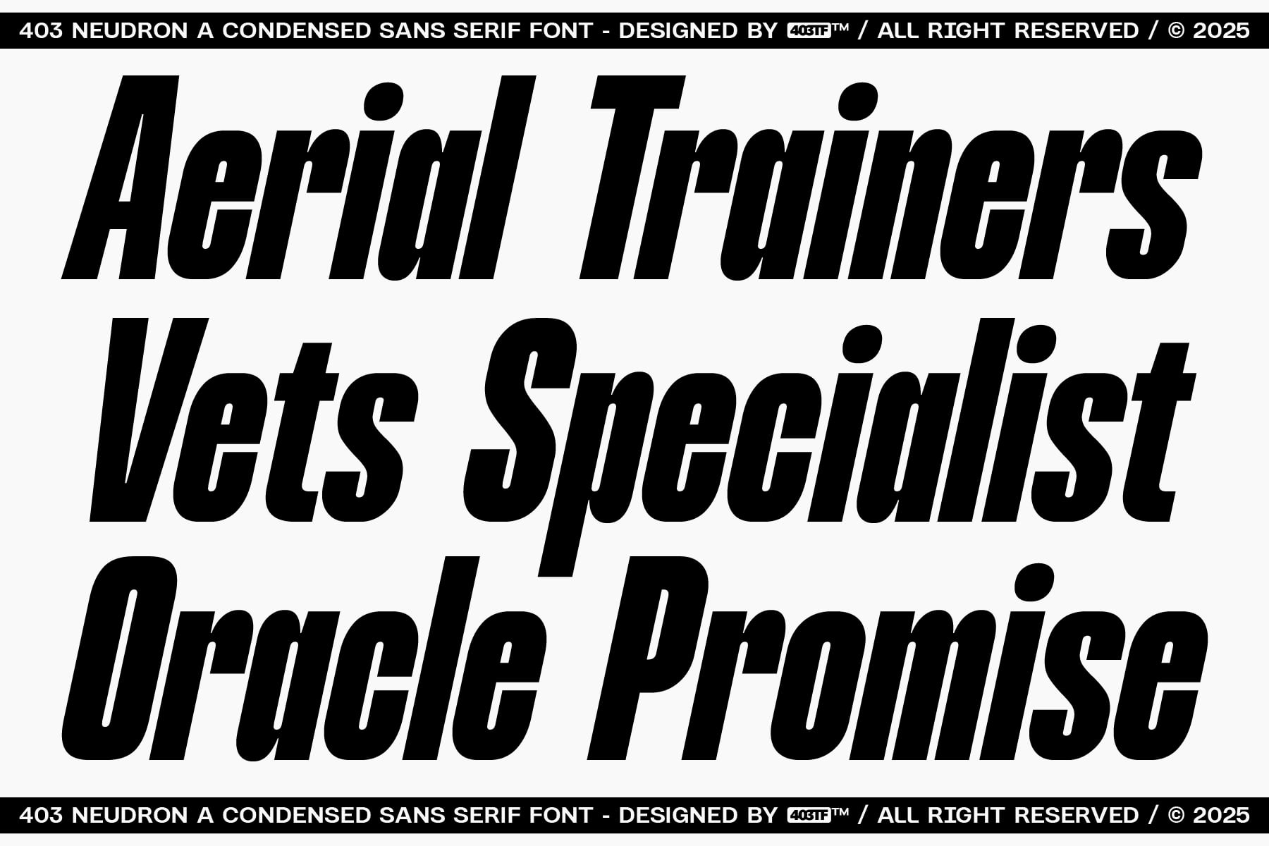 Italic serif font displaying sample text phrases in black on white
