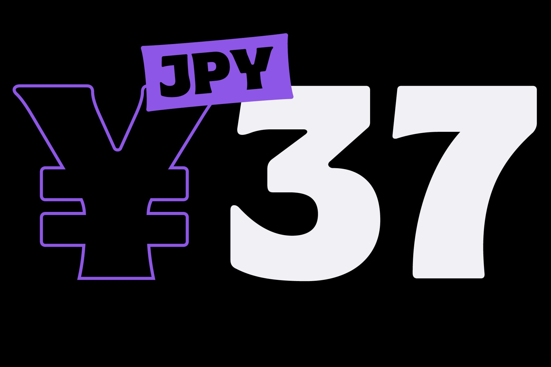 Puzzle piece outline in purple with 37 in white, JPY label on purple banner