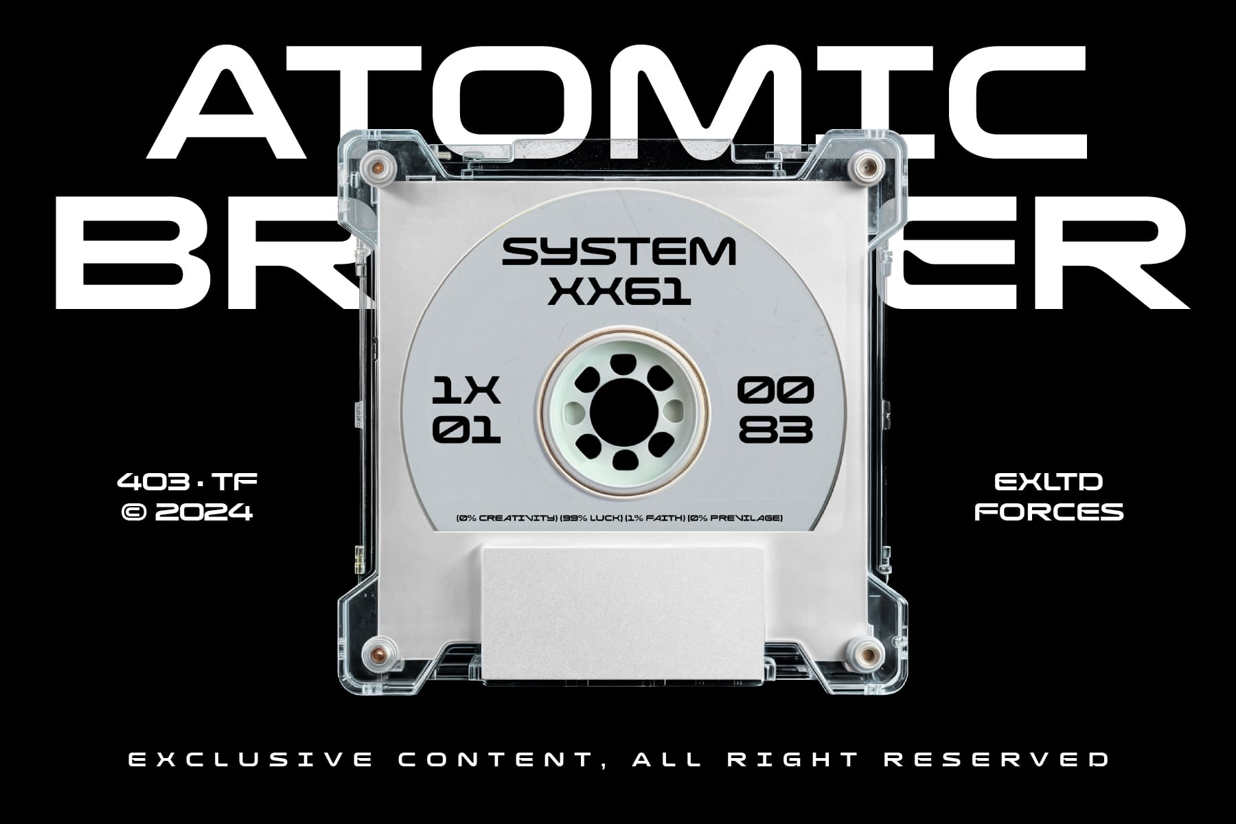 Compact disc case mockup showing Atomic Brewer System XX61 disc design
