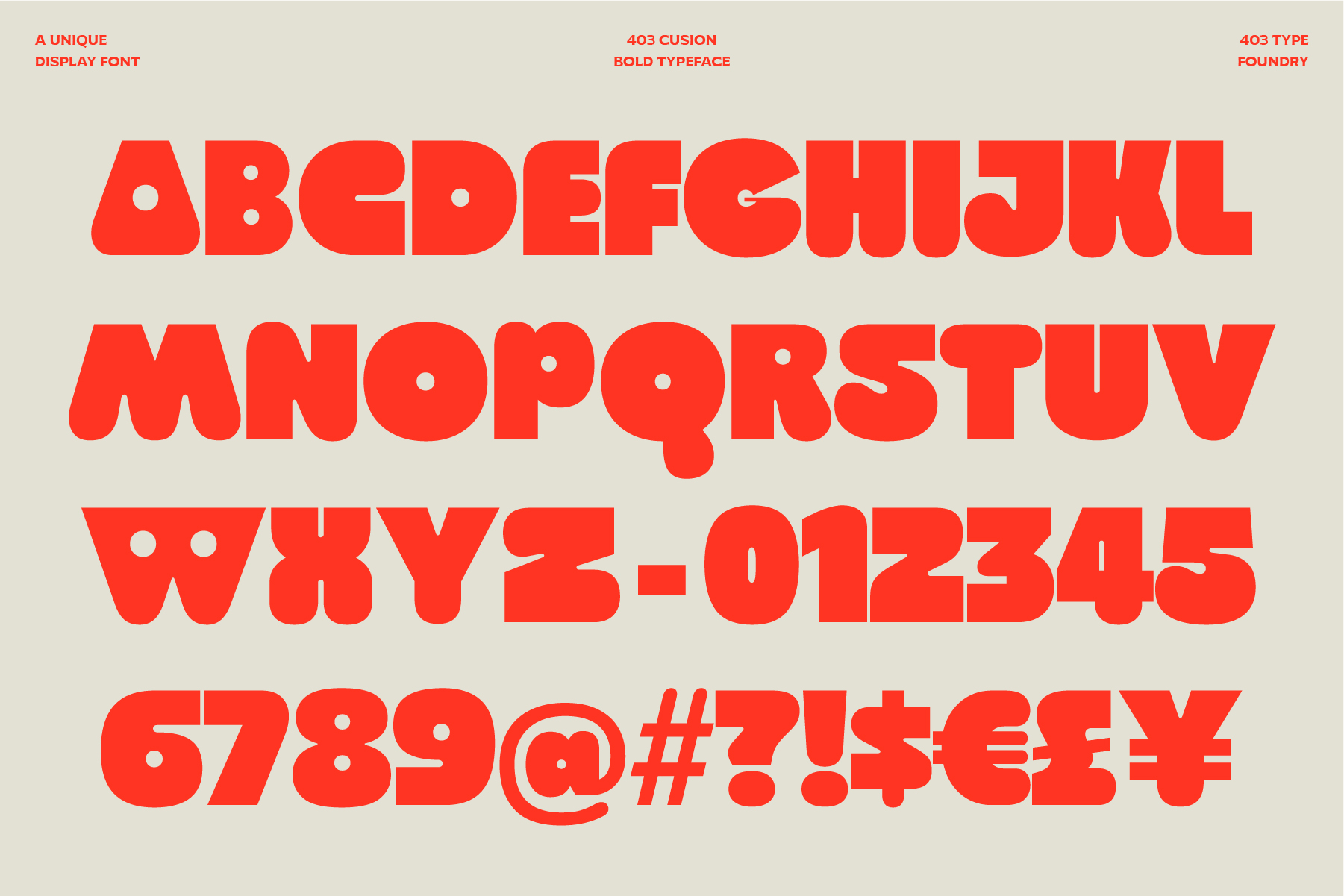 Red display font sample showing uppercase letters, numbers with punctuation marks displayed
