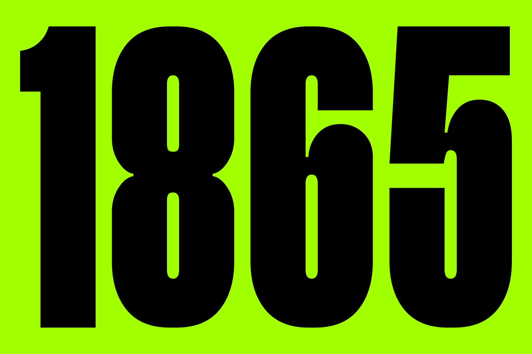 Neon yellow background with bold black rounded numbers 10845 display type specimen