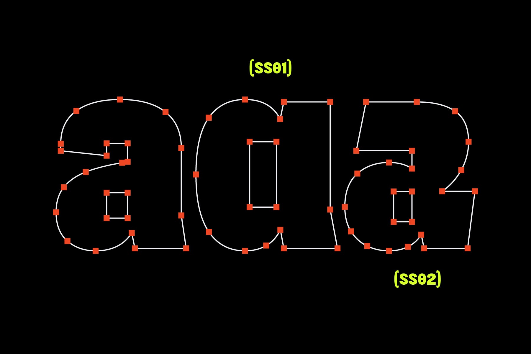 Orange outline numbers 2012 made from geometric anchor points on black background