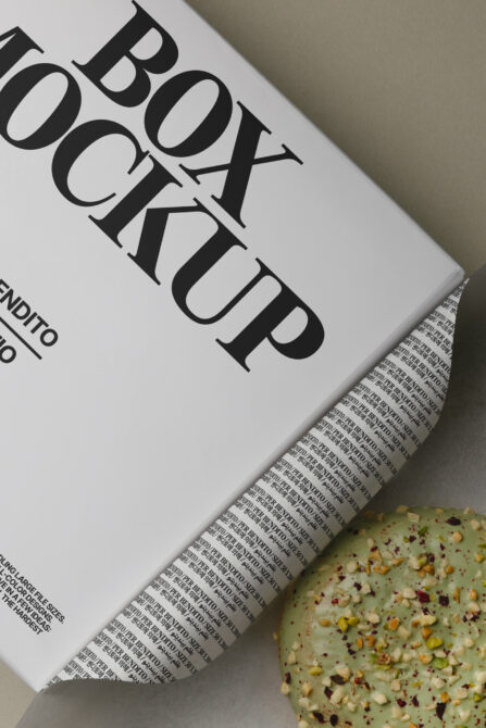 White book cover mockup with seeded crackers crumbs on textured background
