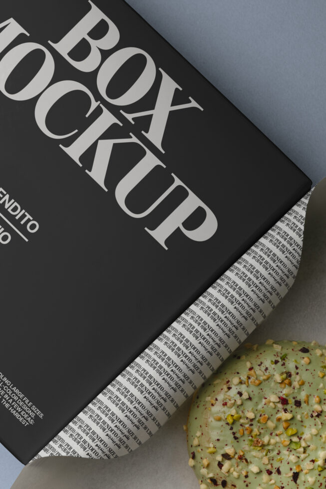 Black book cover mockup with seeded crackers crumbs on textured background