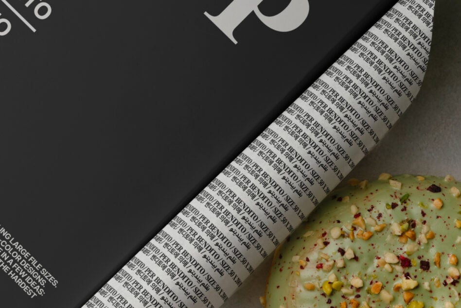 Dark book cover detail with repeated text pattern near seeded crackers
