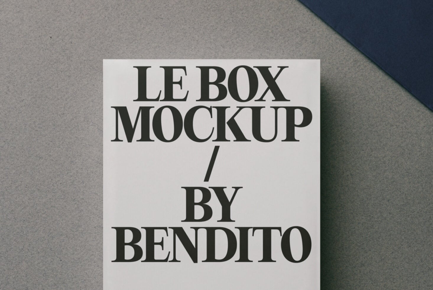 Cream box flat lay view, Le Box Mockup by Bendito serif typography