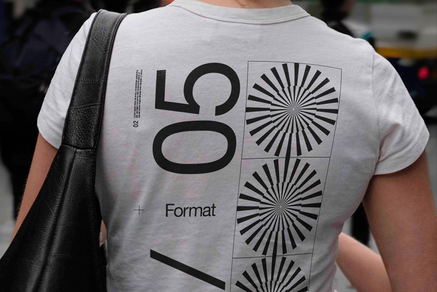 Cream colored shirt mockup showing oversized numbers with graphic elements