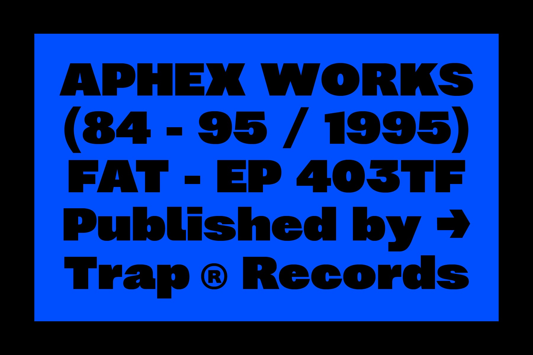 Blue banner with black bold text referencing vintage music album episode information