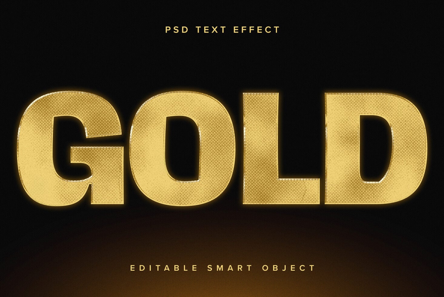 Gold textured letters spelling GOLD with heavy glow on black background