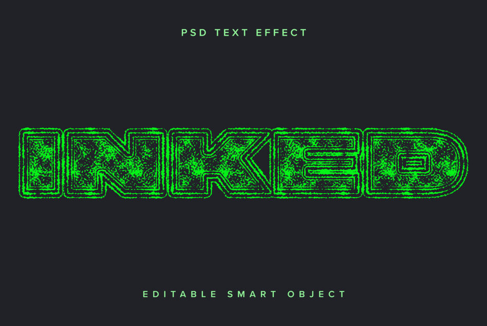 Bright green neon UNLOCKED text with glitch pattern on dark gray background