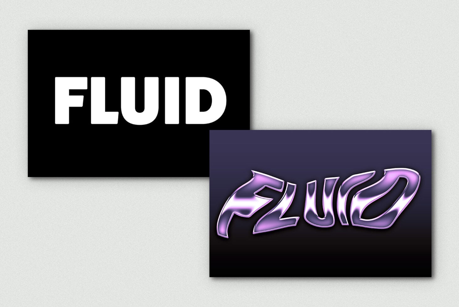 Two overlapping text boxes showing clean bold sans serif styles