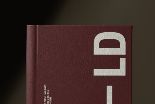 Dark wine-colored hardcover with white padlock design centered