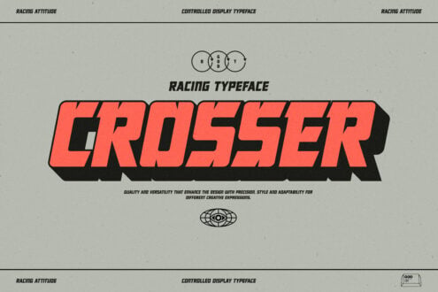CROSSER typeface in bold red with overlapping circles symbol above
