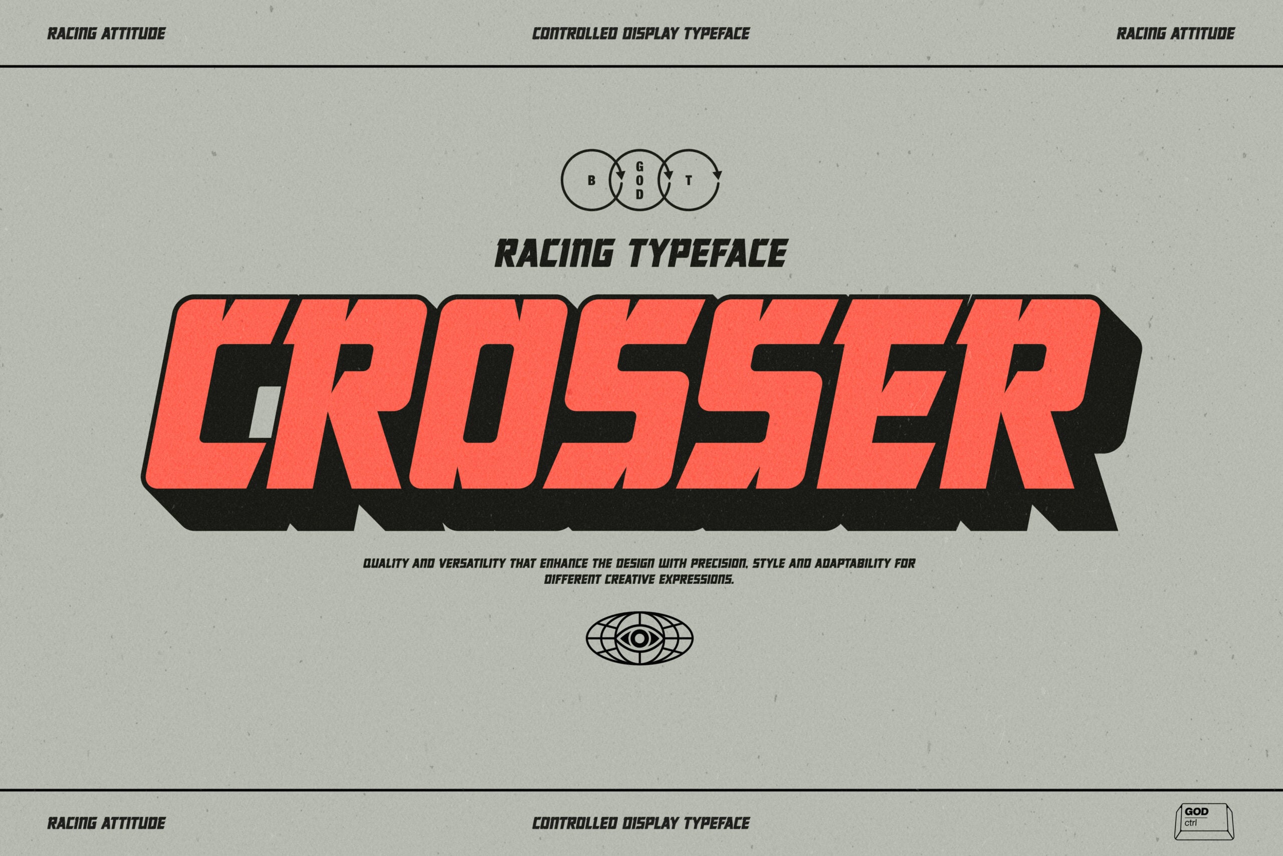 CROSSER typeface in bold red with overlapping circles symbol above
