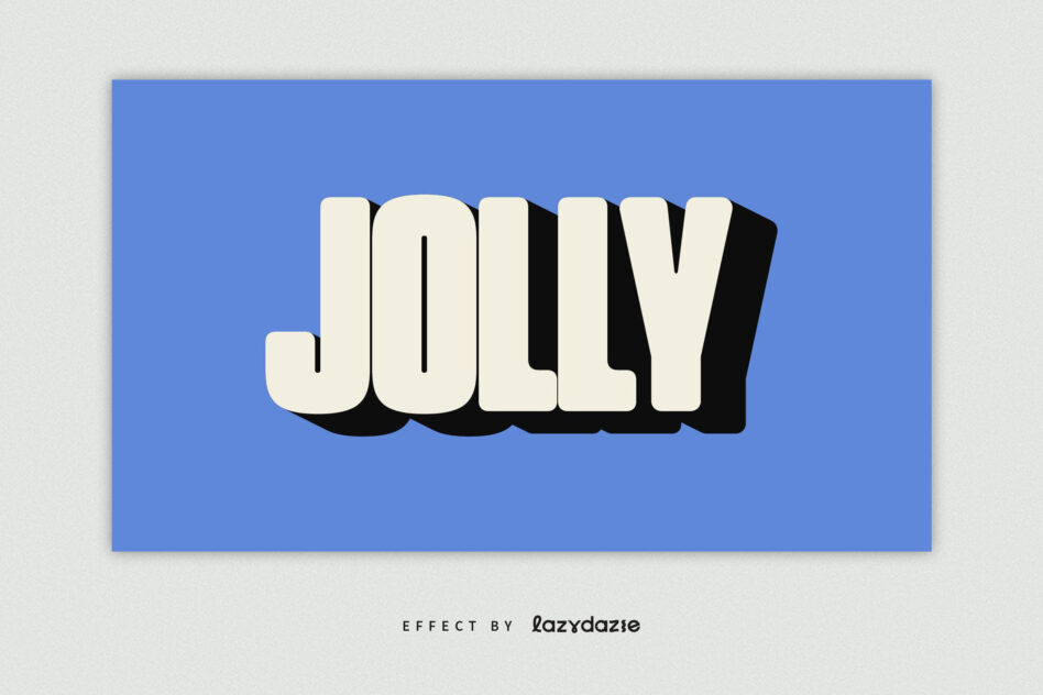 Chunky rounded letters with black shadow drop on blue