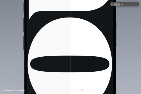 iPhone landscape view displaying large circle with grain texture option