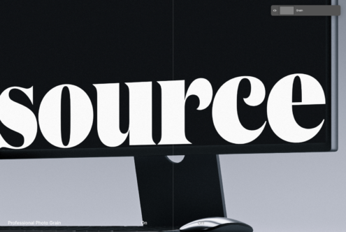 Wide screen monitor with grain filter enabled on large serif type
