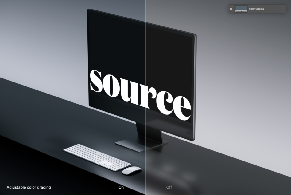 Desktop setup with monitor keyboard mouse showing source text mockup