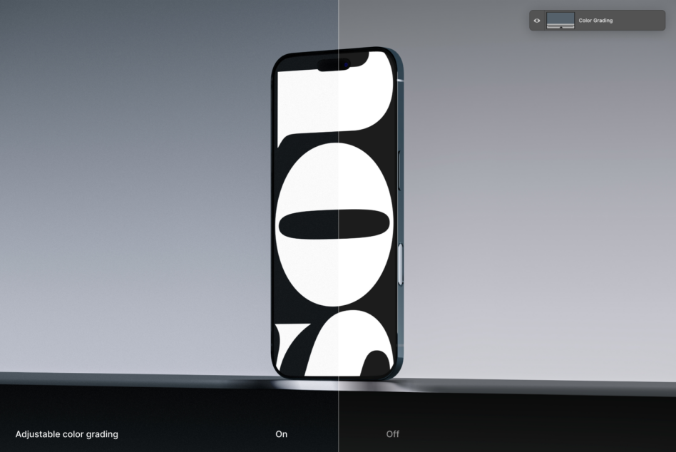 iPhone with flowing organic shapes using adjustable color grading