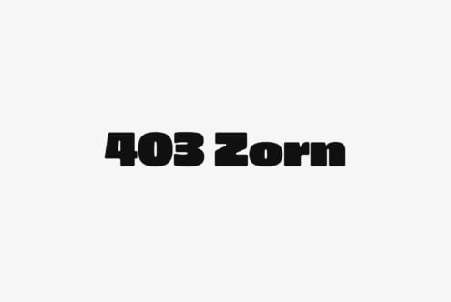 Bold 403 Zorn typeface displayed on clean white background mockup