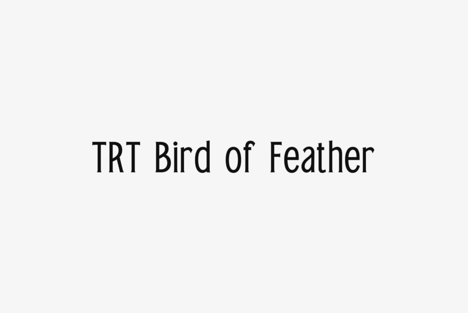 TRT Bird of Feather typeface displayed in bold black text