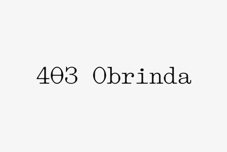Minimalist serif typeface sample showing text on off-white background