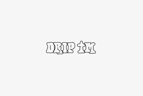 Drip It outline font with wavy letters on clean off-white background