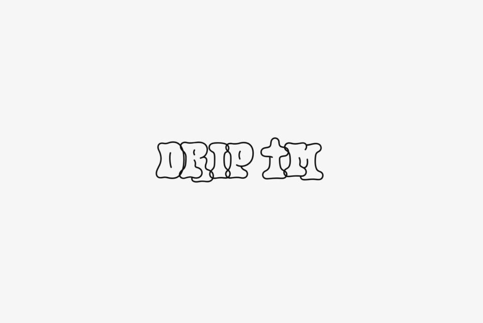 Drip It outline font with wavy letters on clean off-white background