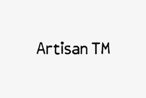 Artisan TM typeface specimen on clean white background