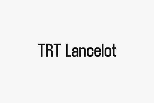 Minimalist sans serif font specimen displaying TRT Lancelot typeface name