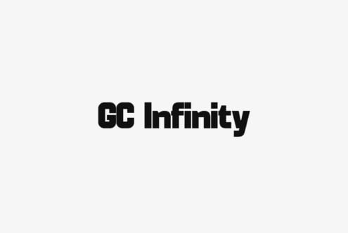 Bold sans serif typography reading GC Infinity on light background