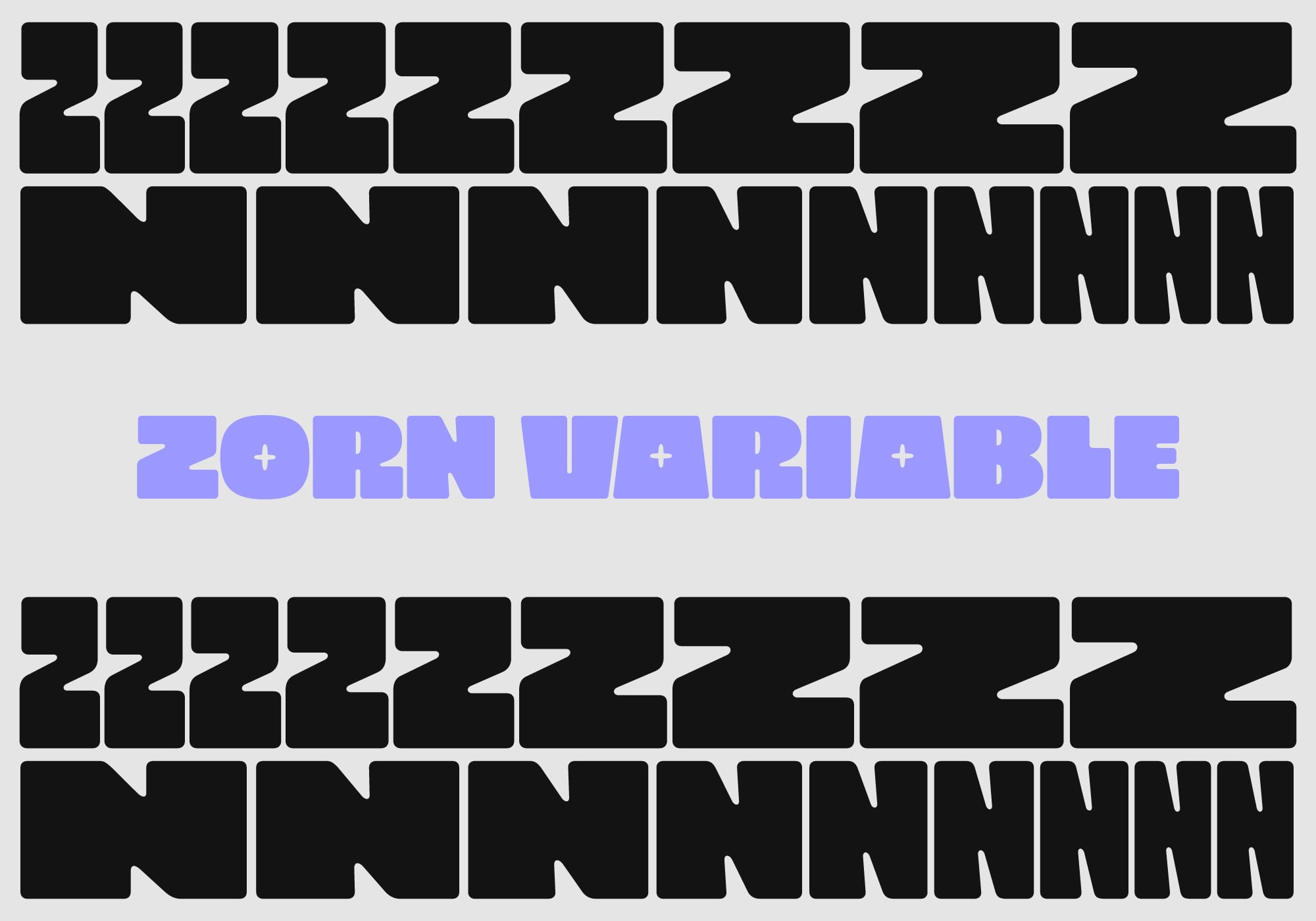403 Zorn variable font weights shown in bold black letters on light background