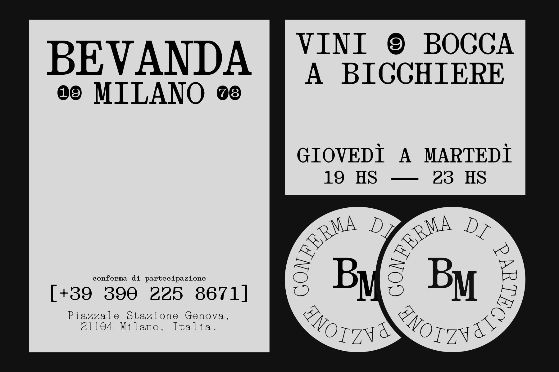 Vintage Italian event poster with circular beer coaster designs