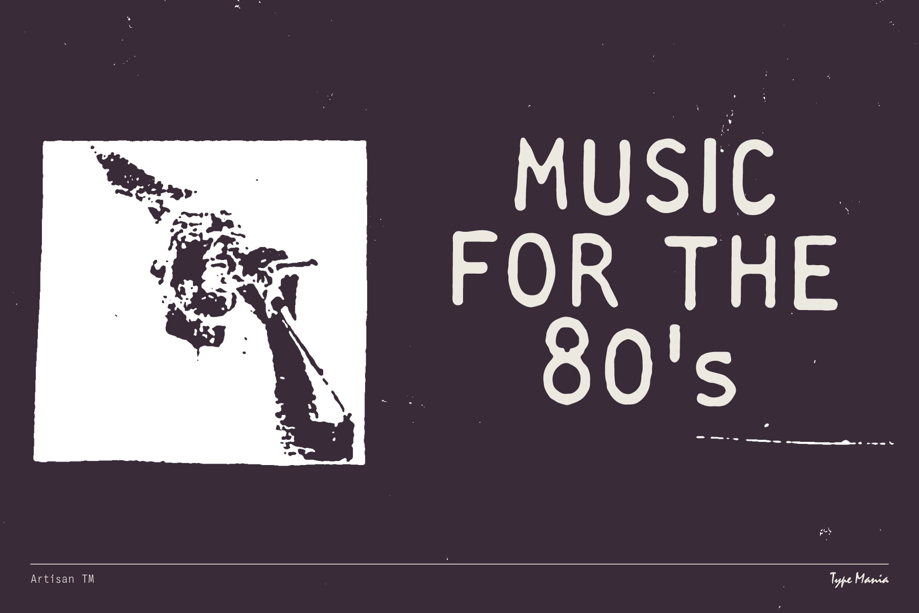 80s retro poster with map of North America next to music for the 80s text