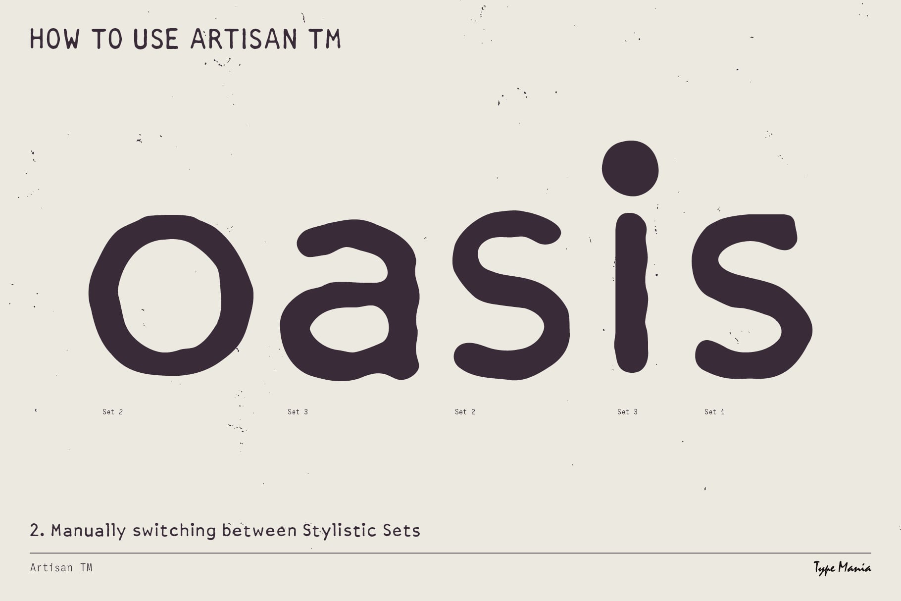 Numbers 0a5is displayed showing manual switching between stylistic font sets