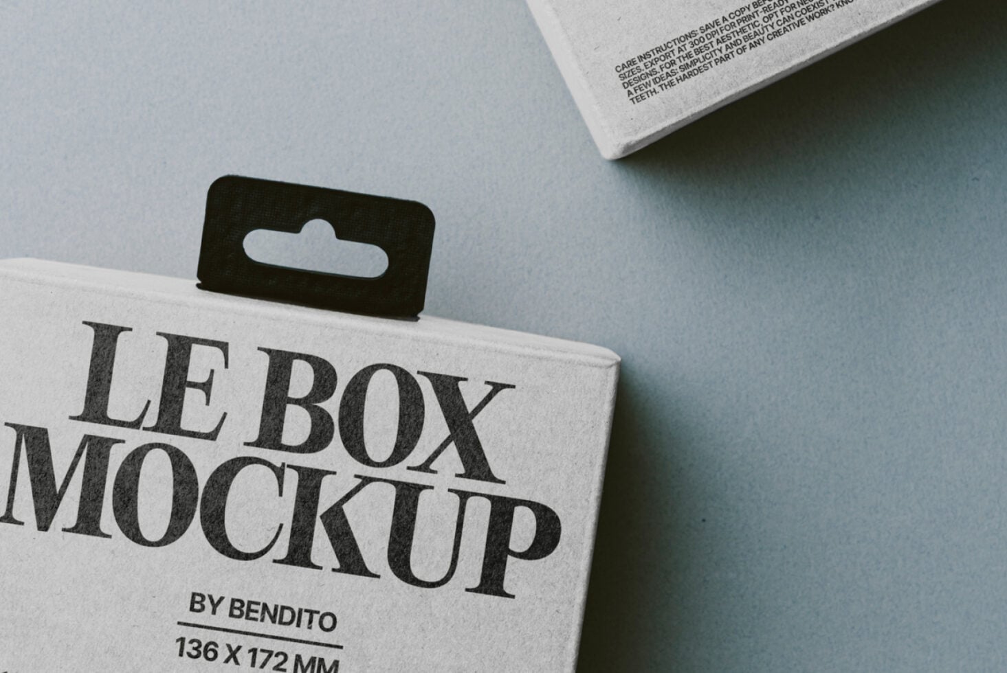 White box mockup with black hang tab single product display