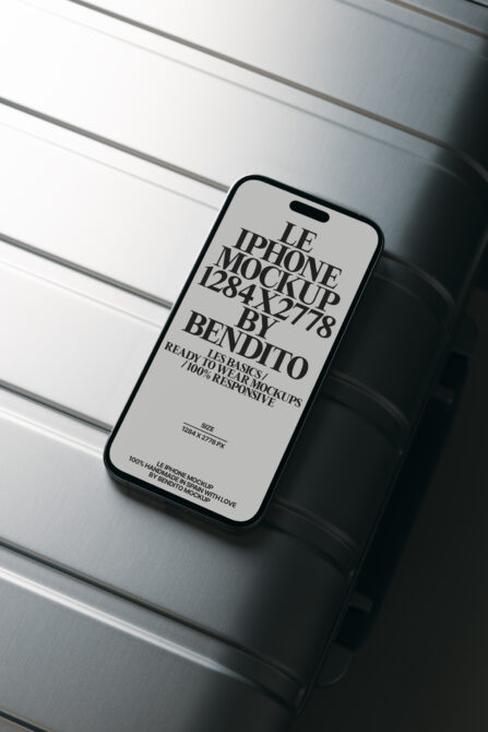 Light colored phone mockup showing centered text layout on neutral screen