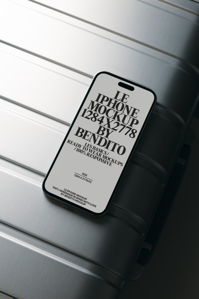 Light colored phone mockup showing centered text layout on neutral screen